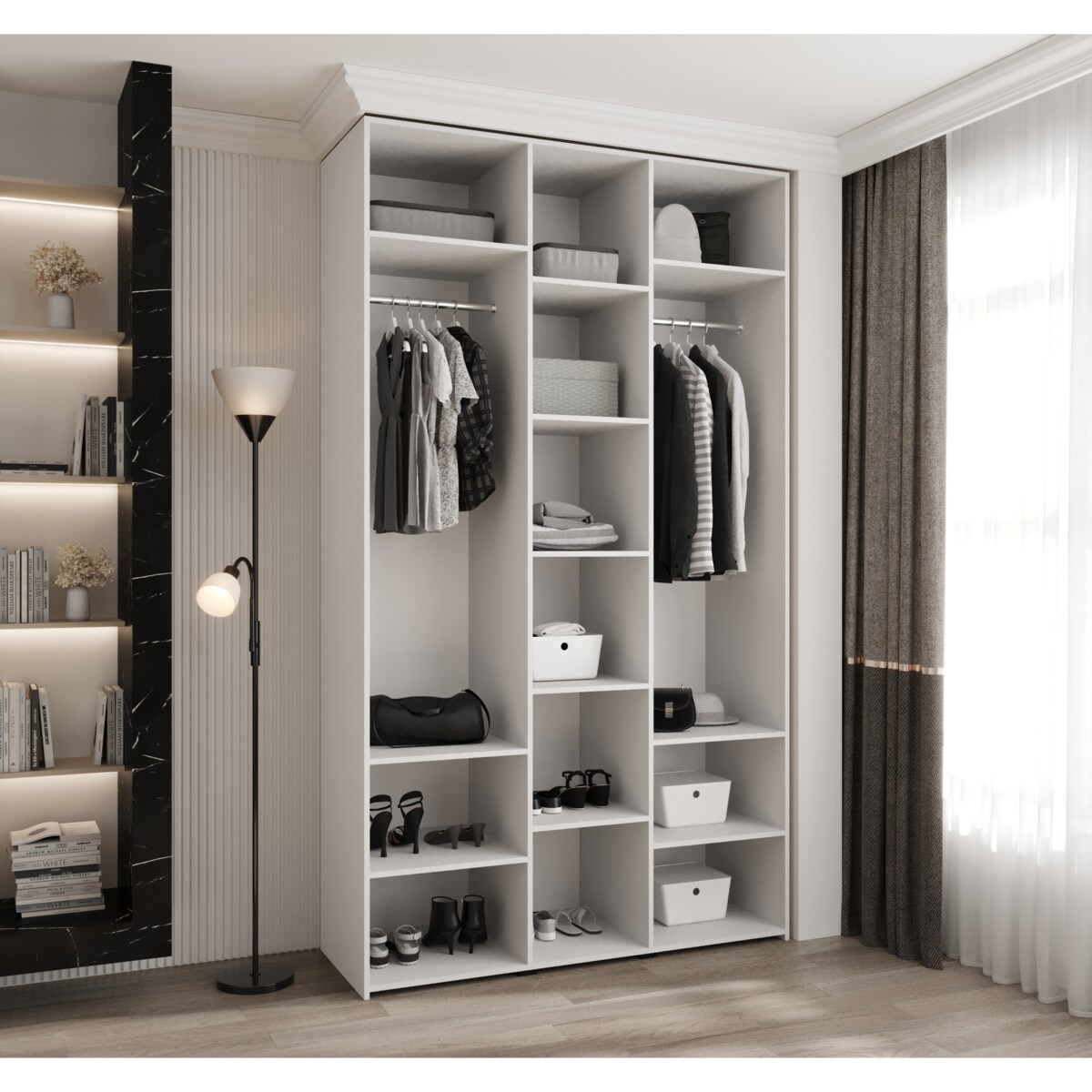 Szafa trzydrzwiowa Como 4 140 gł.50 biały+złoty