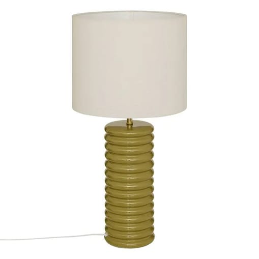 Lampa stojąca, ceramika, khaki, Vinus, 69 cm