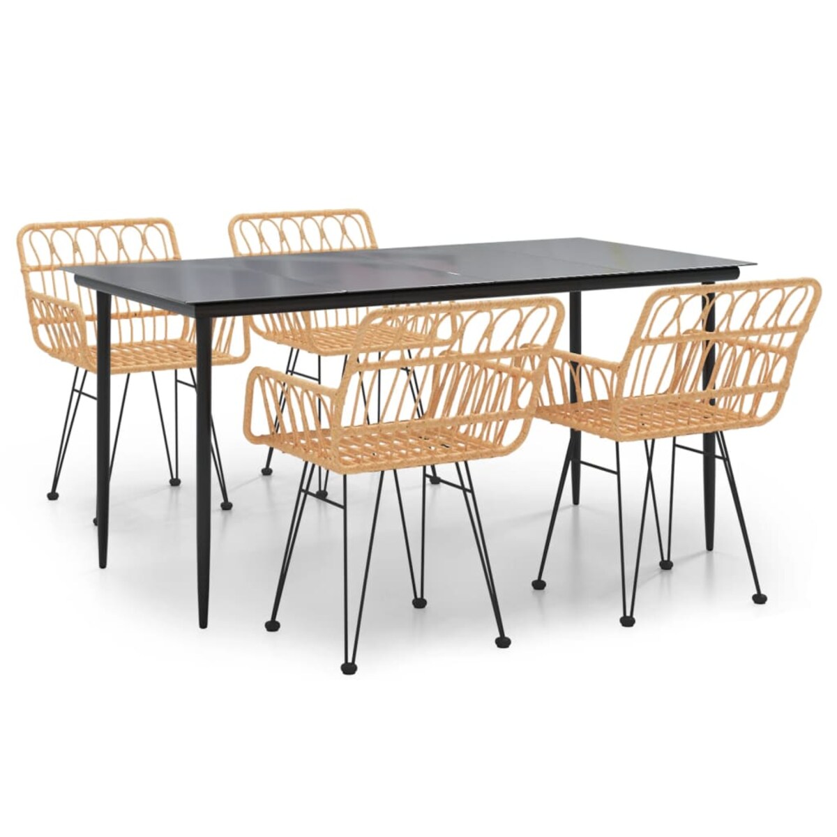 vidaXL 5-częściowy zestaw mebli ogrodowych, polirattan