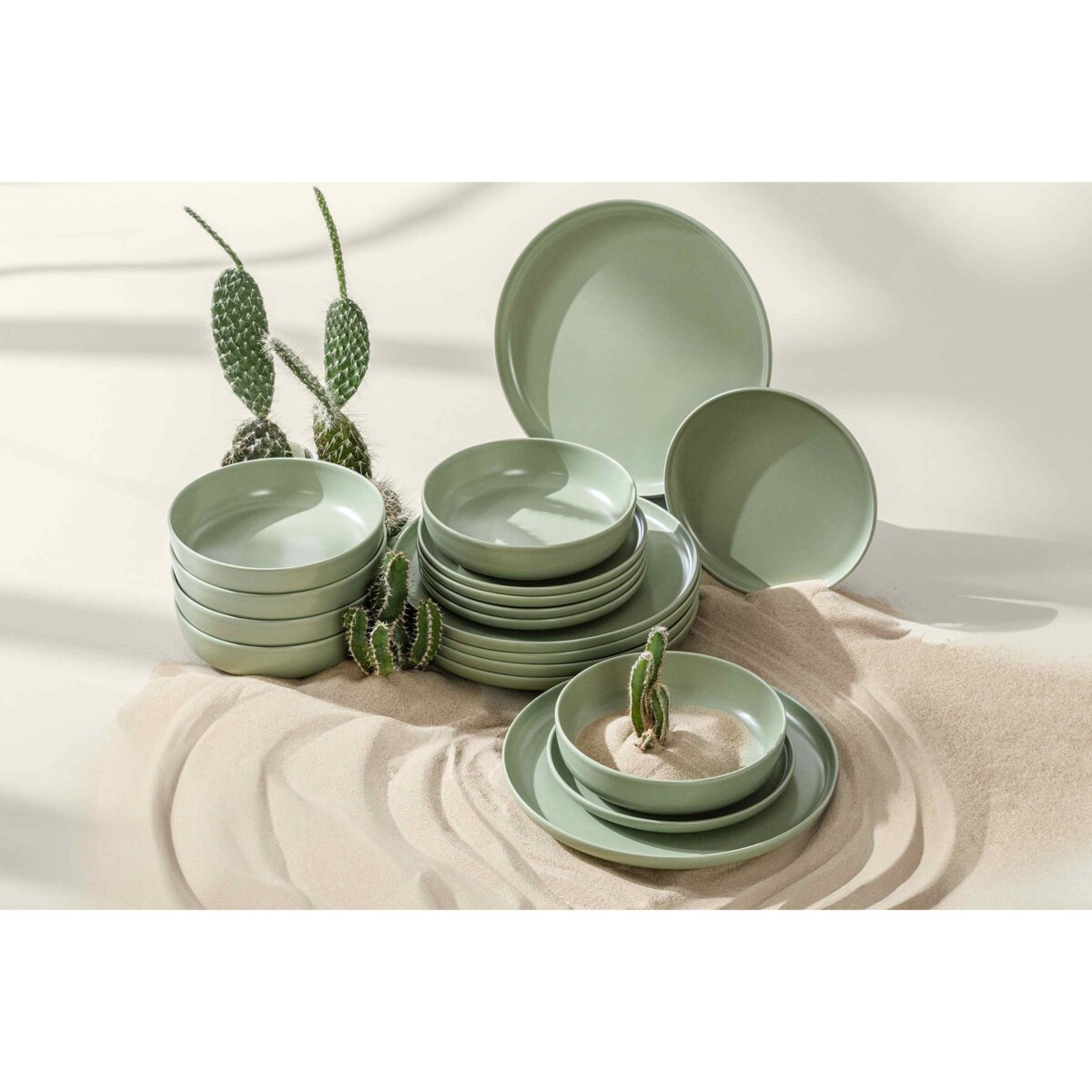 Konsimo VICTO Zestaw obiadowy 6os. (18 el.), pistacjowy