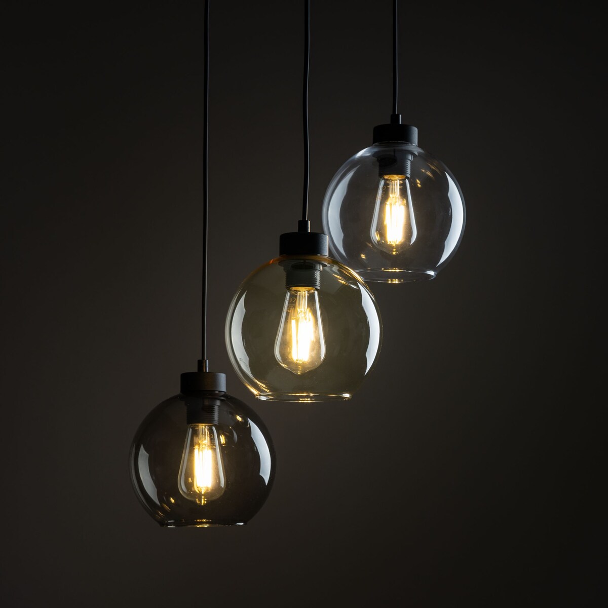 Okrągła lampa wisząca kaskada Cubus 2831 TK Lighting metalowa szklana