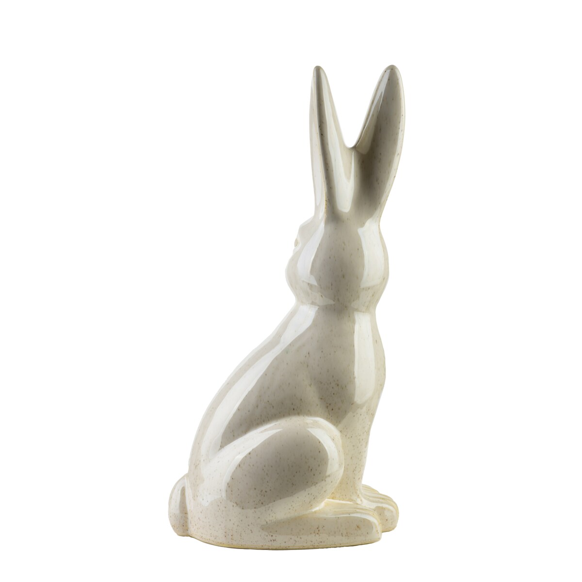 MAVE BEIGE Figura zając ceramiczna 19x18x40,5cm