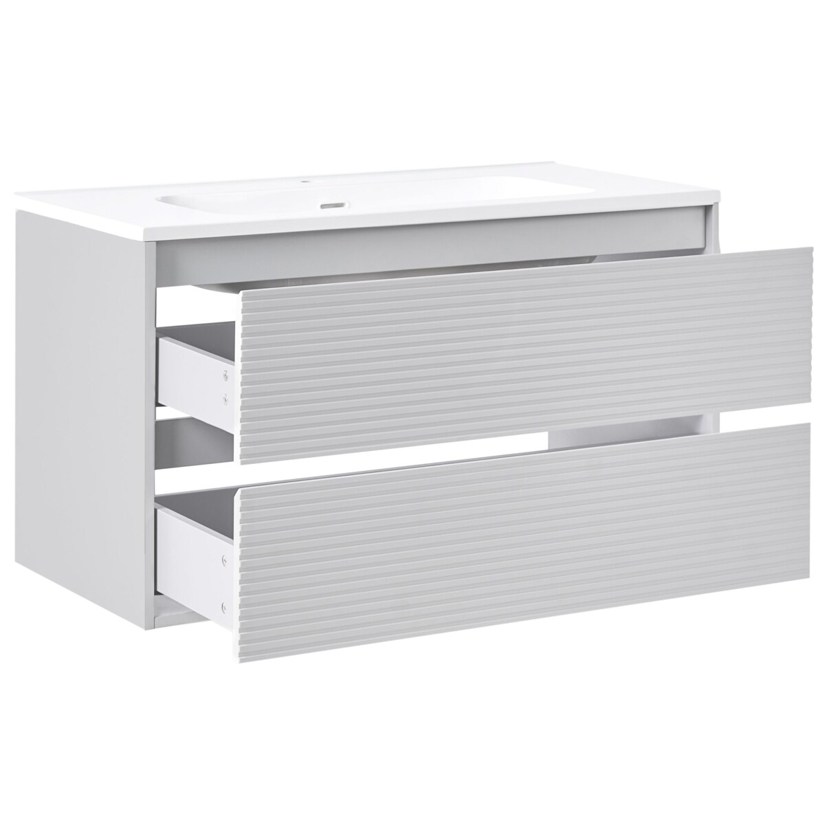 Szafka łazienkowa wisząca z umywalką BAHIA 100 cm Szary