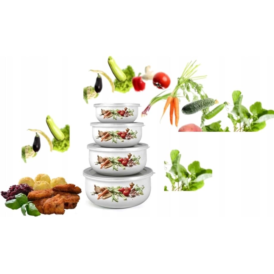 MISKI SALATERKI do lodówki piknik święta na jedzenie prezent pracy box 4szt