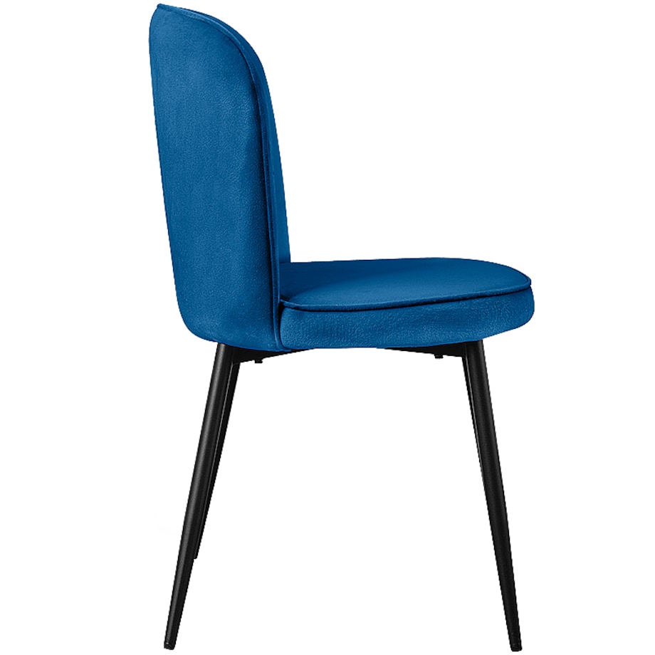 Krzesło tapicerowane do salonu jadalni welurowe wygodne velvet granatowe