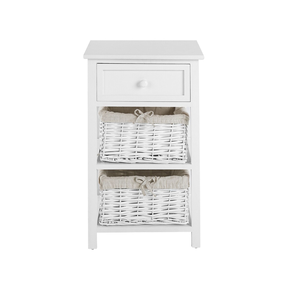 Szafka nocna 2 kosze biała FLOWELLA