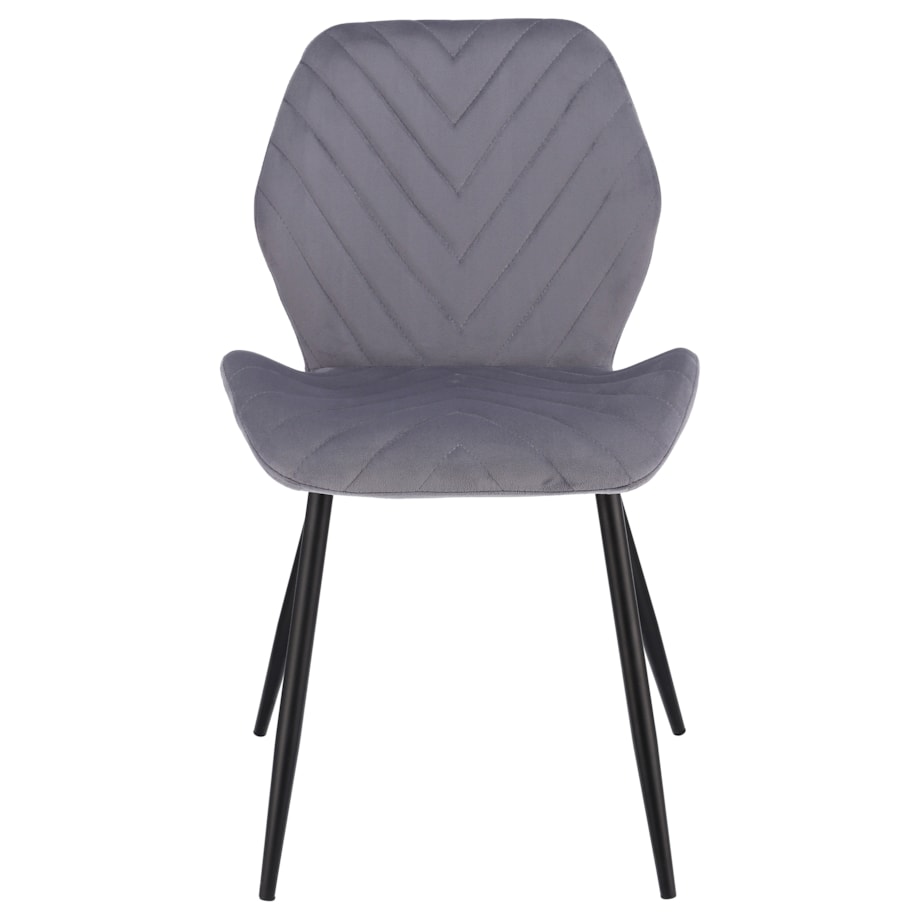Krzesło tapicerowane welurowe MILARE szare