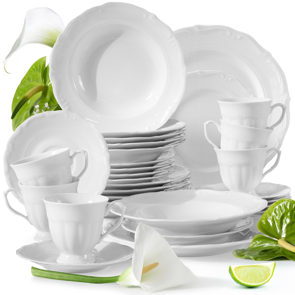 Zestaw obiadowo-kawowy 6 os. (30 el.) MARIA TERESA