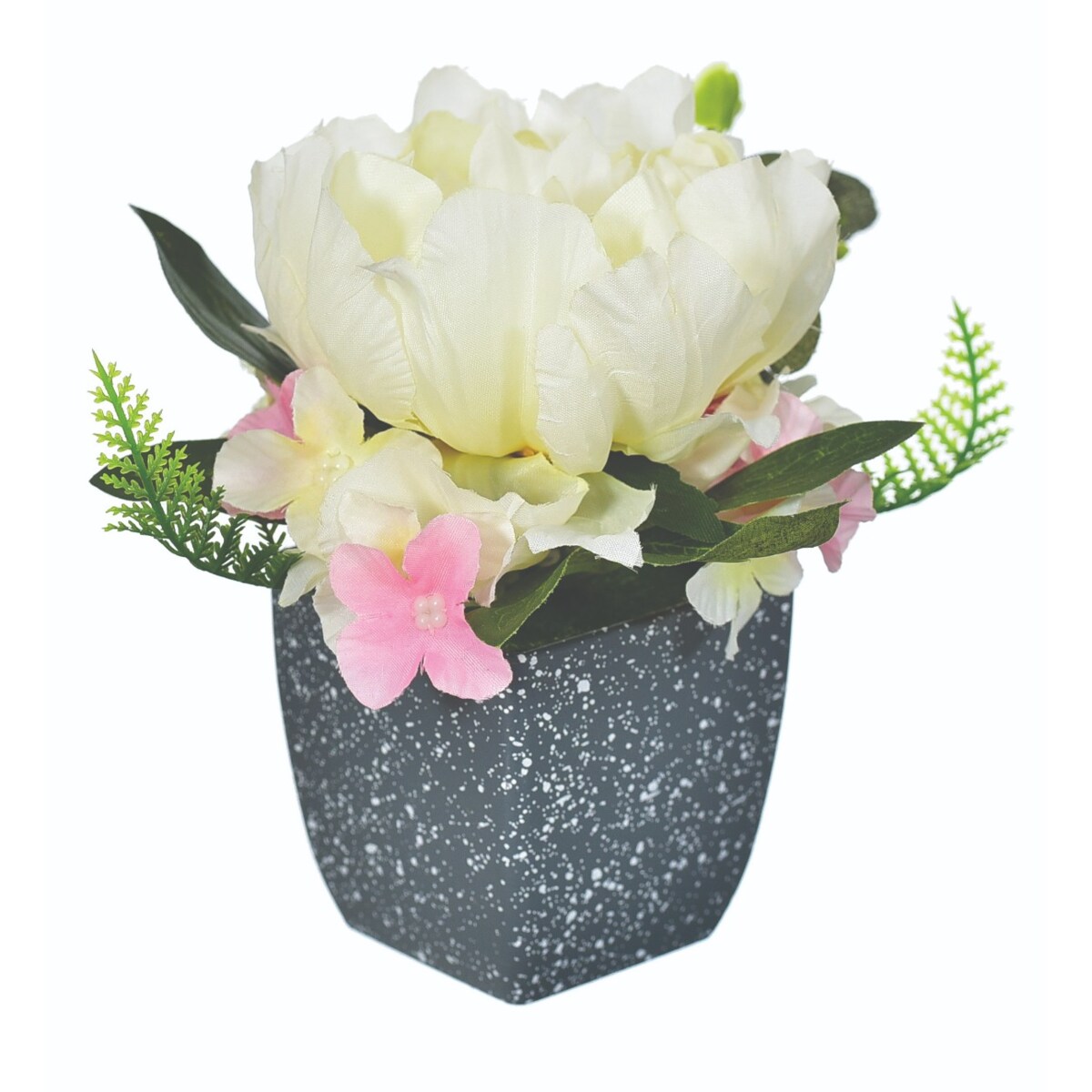 Roślina Sztuczna Hortensja W Doniczce 14Cm Biała Kompozycja Ozdoba Jak Żywa