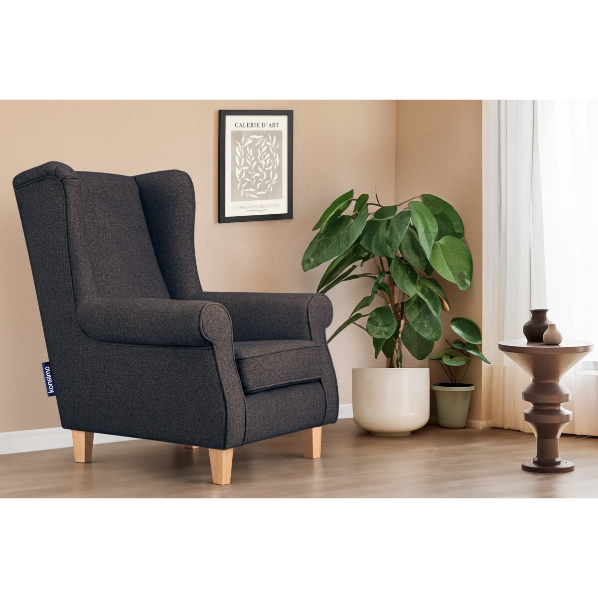 KONSIMO MILES Fotel, kolor niebieski zielony