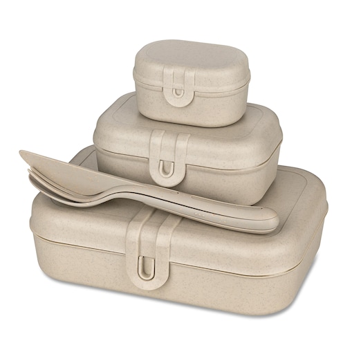 Lunchbox PASCAL READY, zestaw 3 pojemników i sztućce, KOZIOL