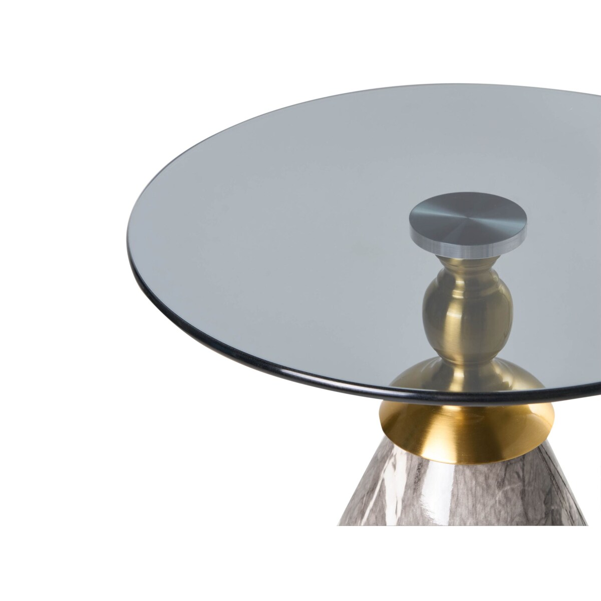 Stolik pomocniczy CADY Szkło hartowane Czarny marmur