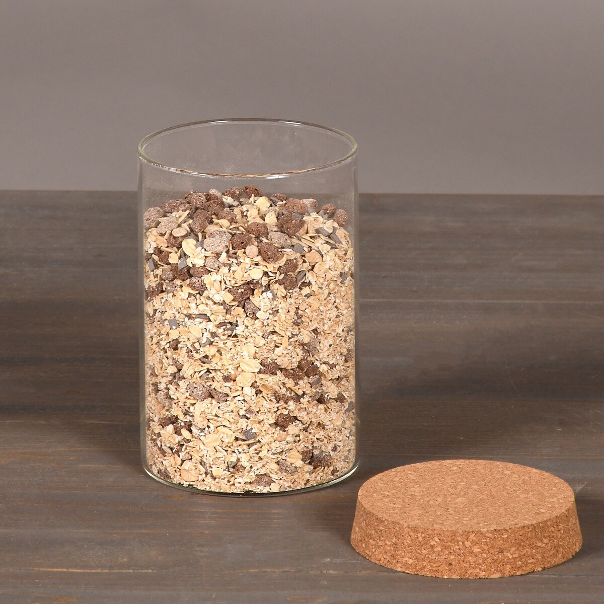 Szklany pojemnik kuchenny 800 ml z korkowym zamknięciem 15x10x10 cm KAIA-4