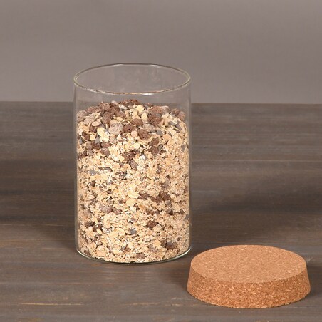 Szklany pojemnik kuchenny 800 ml z korkowym zamknięciem 15x10x10 cm KAIA-4