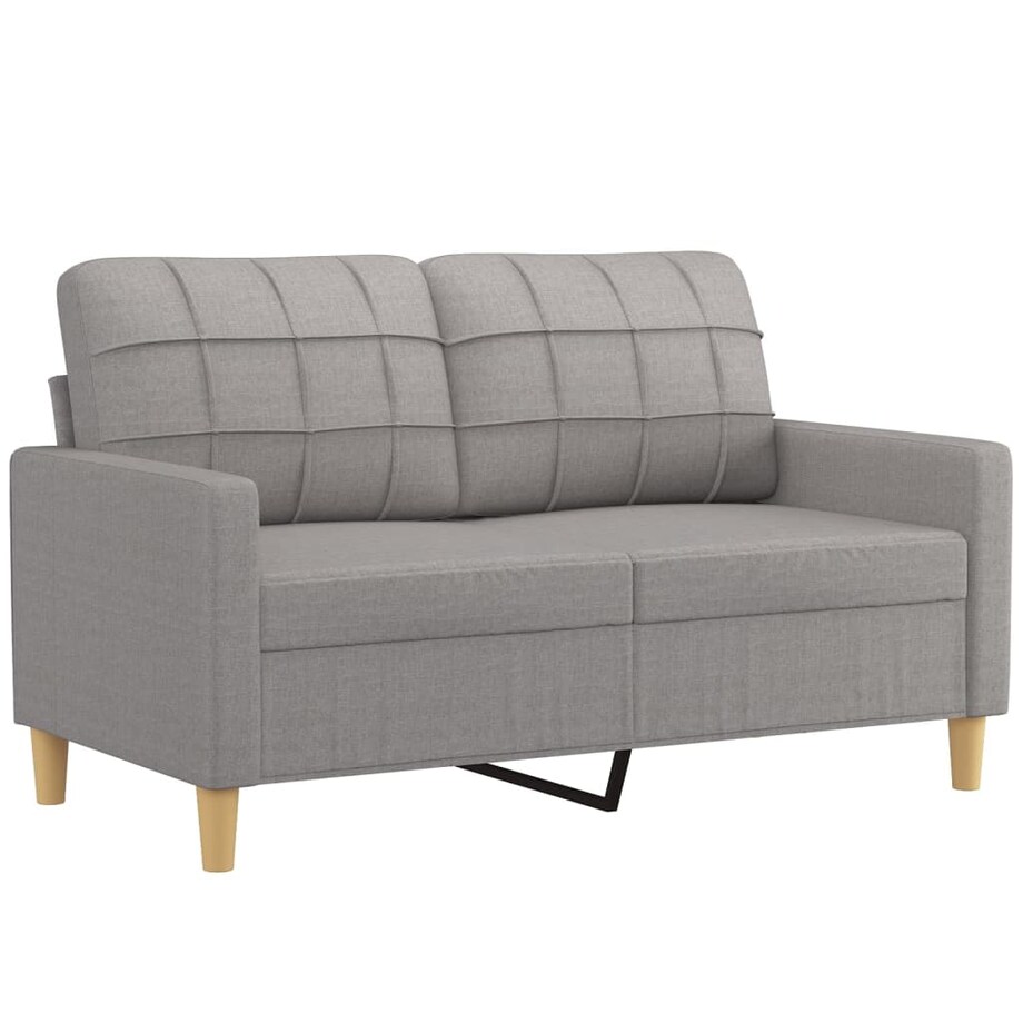 vidaXL Sofa 2-osobowa, jasnoszara, 120 cm, tapicerowana tkaniną