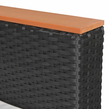 vidaXL Sofa ogrodowa, rattan PE, czarna
