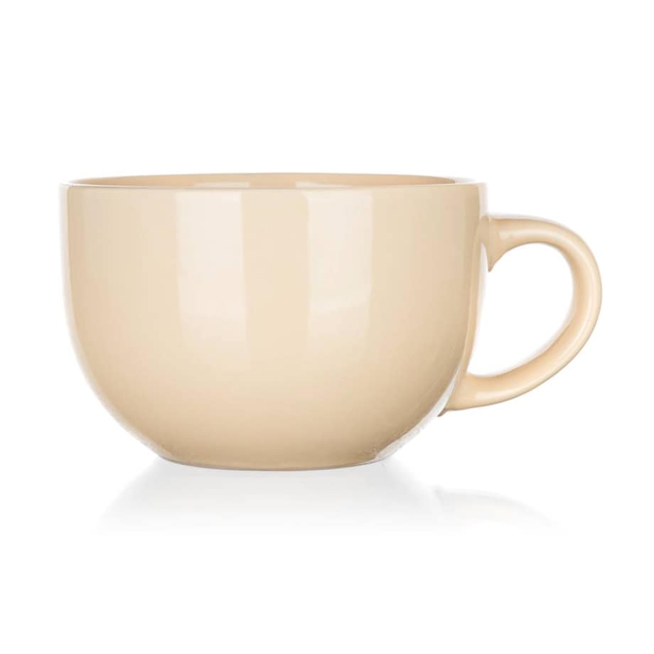 KUBEK ceramiczny beżowy 800 ml duży jumbo na zupę herbatę jedzenie napoje