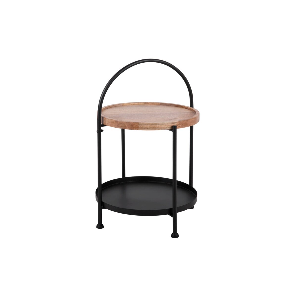 Mały stolik kawowy okrągły TRAY z blatem z drewna mango, Ø 39 x 55 cm