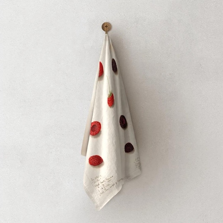 Lniany ręcznik kuchenny - Malinki
