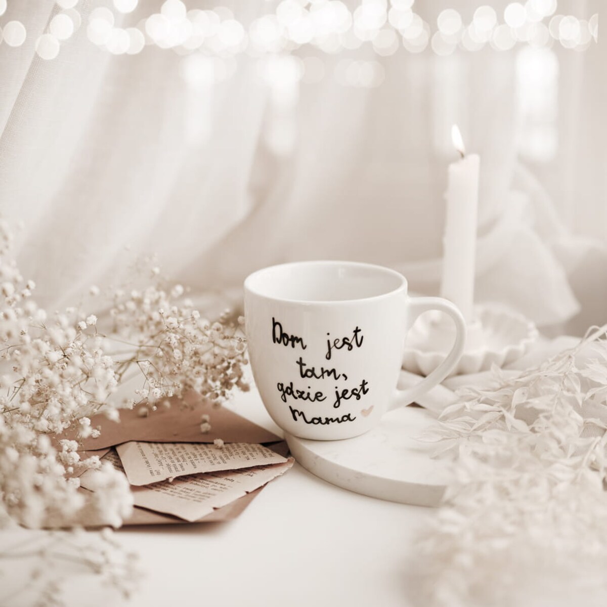 Kubek 300 ml - Dom jest tam, gdzie jest mama ZŁOTE SERCE