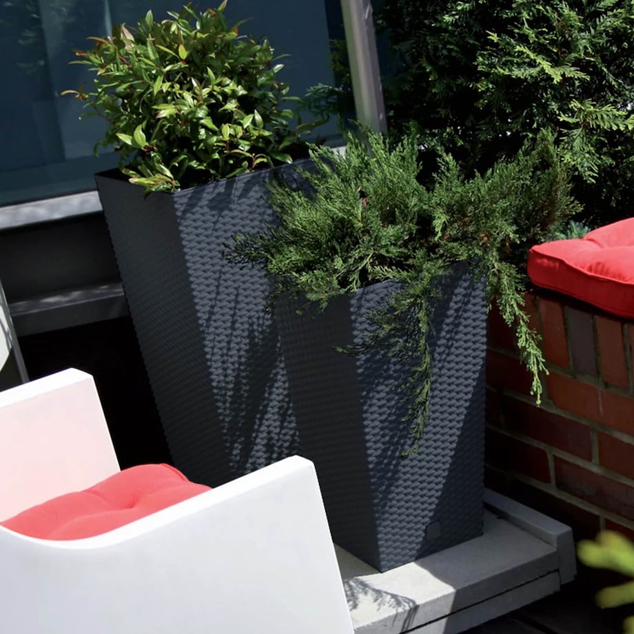 Doniczka Donica Ogrodowa Rattan Wysoka Wkład 42Cm