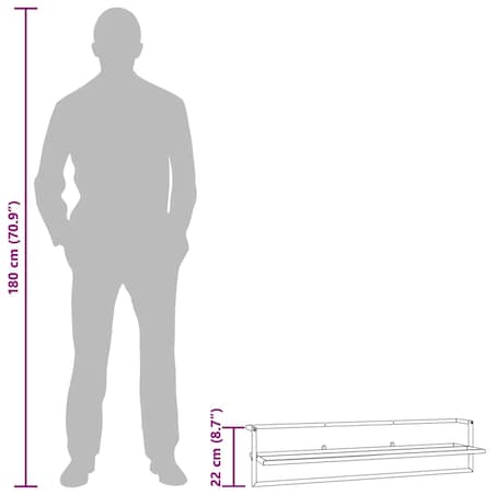 vidaXL Wieszak na ręczniki, biały, 95x25x22 cm, żelazny