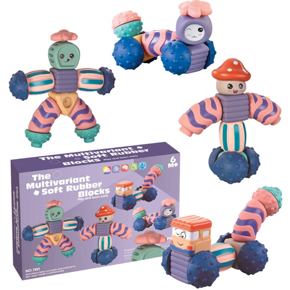 Łaziki z Marsa - miękkie klocki sensoryczne 20 elementów