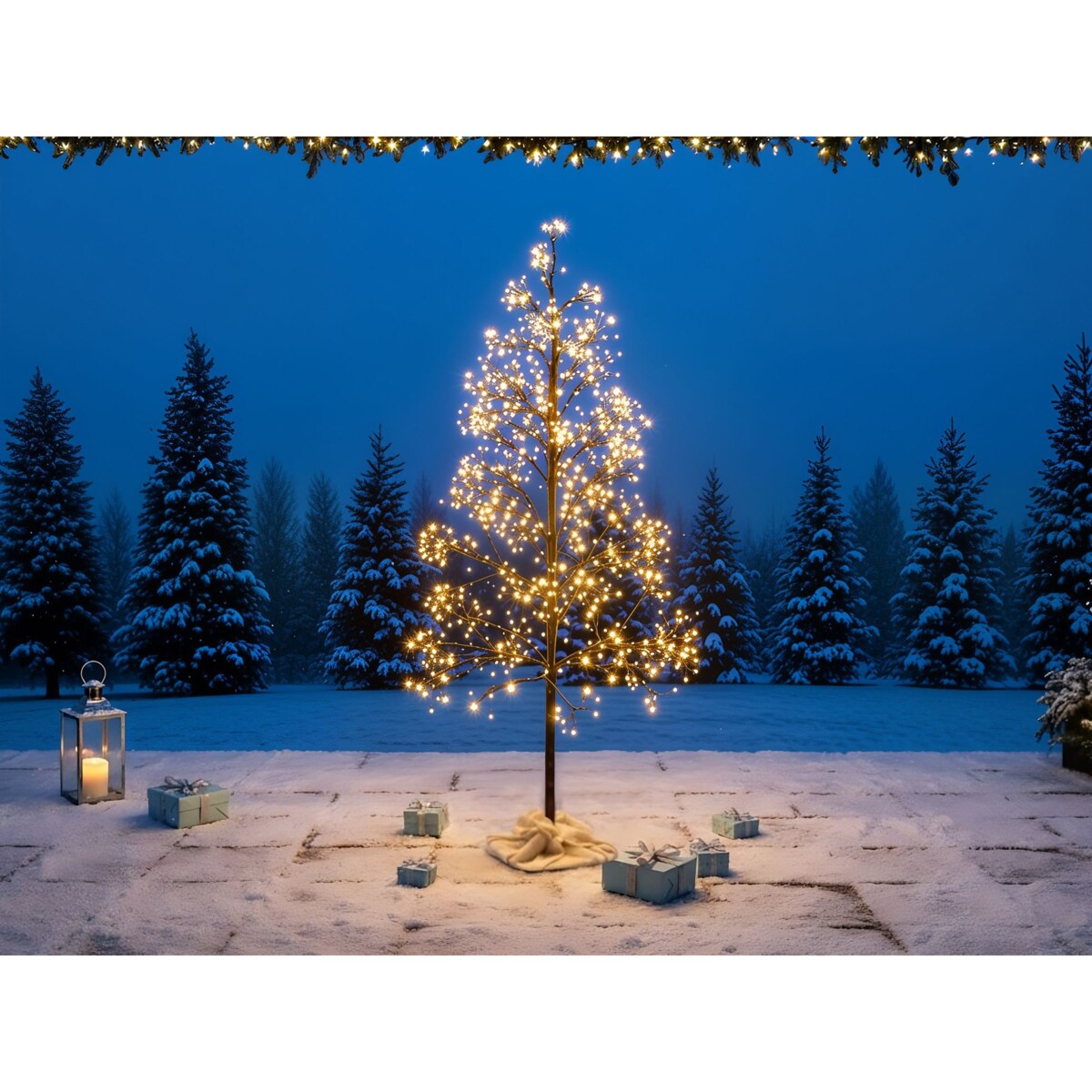 Dekoracja ogrodowa LED LONKARI Drzewko 150 cm Brązowy