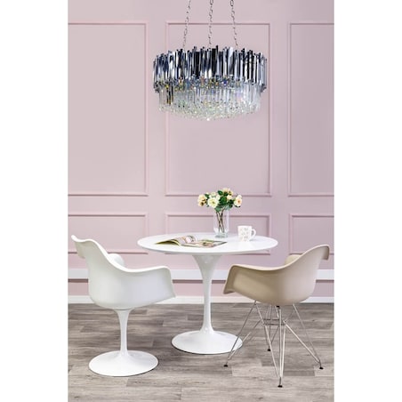 Okrągły stolik metalowy Tulip GT-09R.100 King Home 100 cm do salonu biały