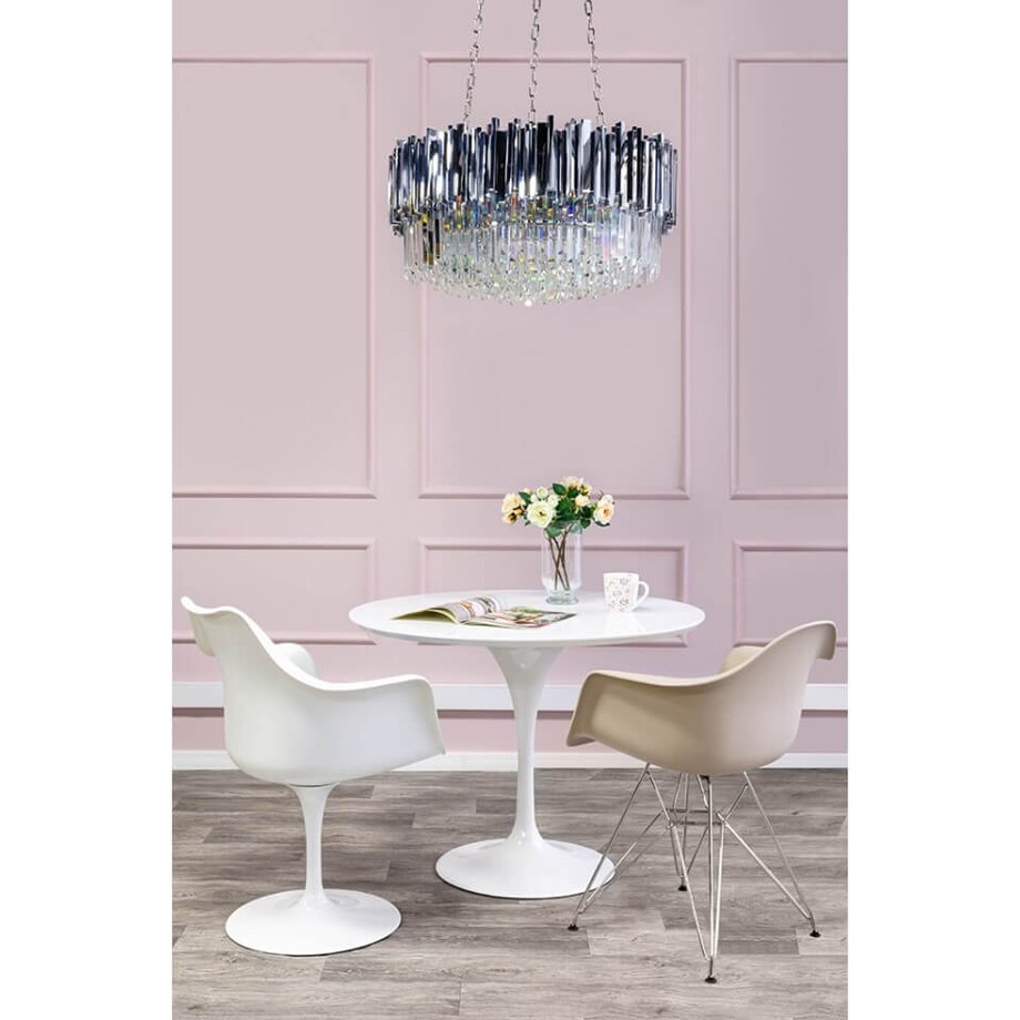 Okrągły stolik metalowy Tulip GT-09R.100 King Home 100 cm do salonu biały