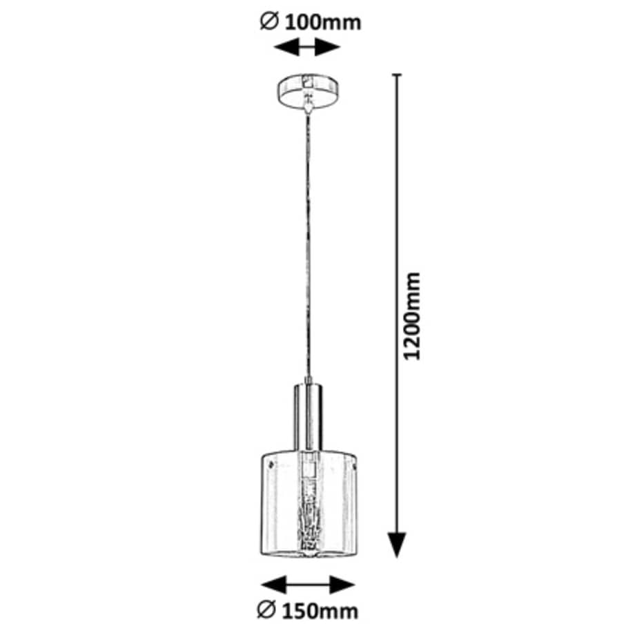 Szklana LAMPA wisząca DONATI 5249 Rabalux loftowa tuba do sypialni chrom