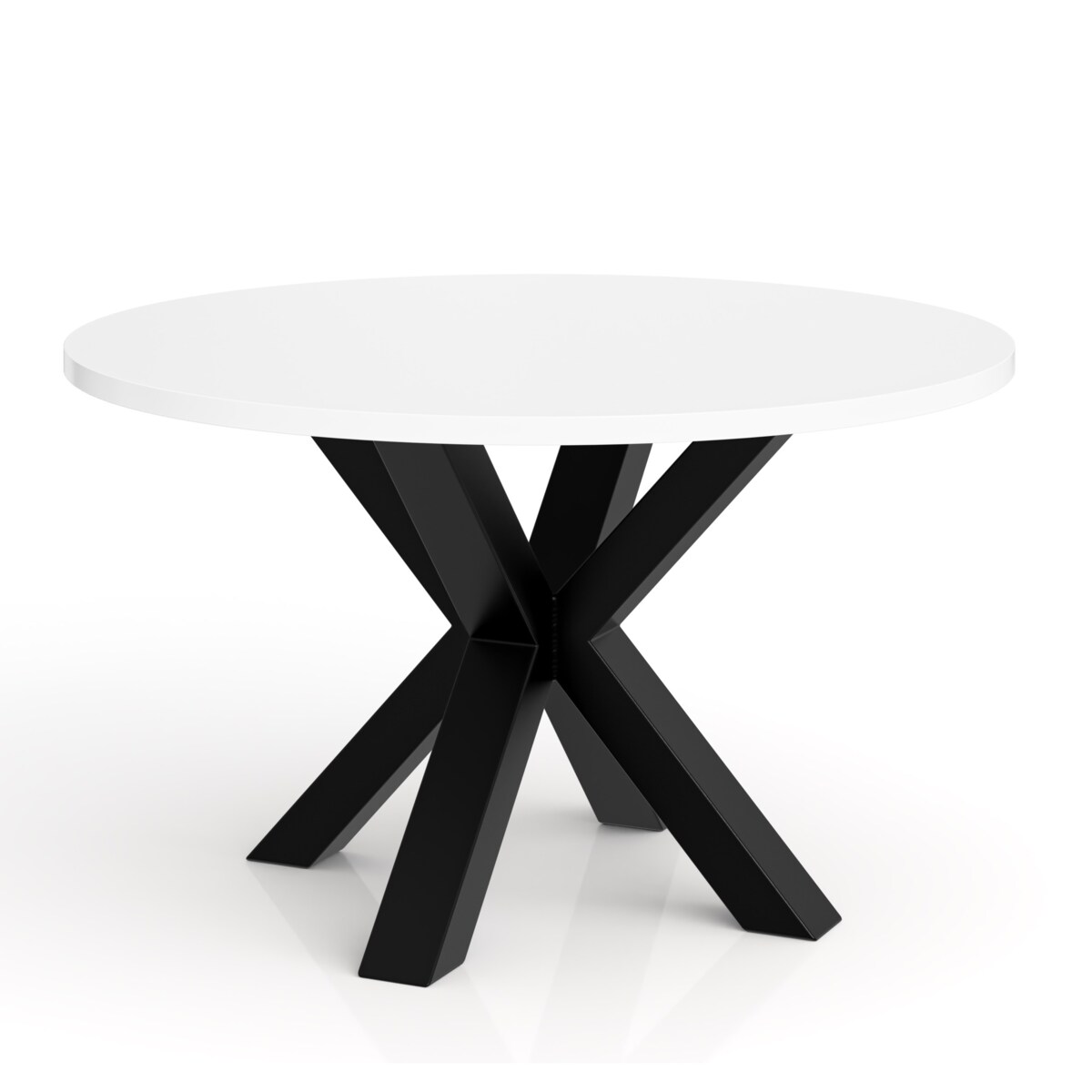 Stolik kawowy NEO okrągły 75 cm, metalowa podstawa- biały