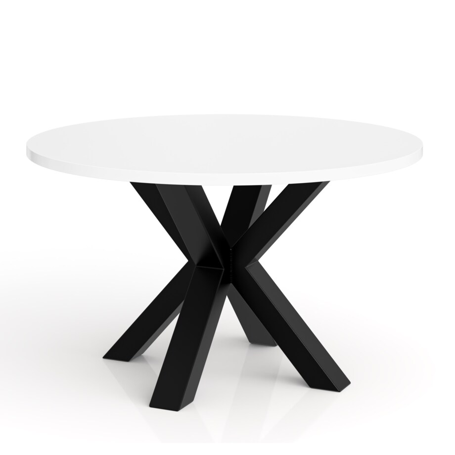 Stolik kawowy NEO okrągły 75 cm, metalowa podstawa- biały