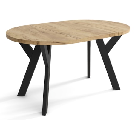 Stół okrągły rozkładany 90/130 Dąb sonoma + n. czarne