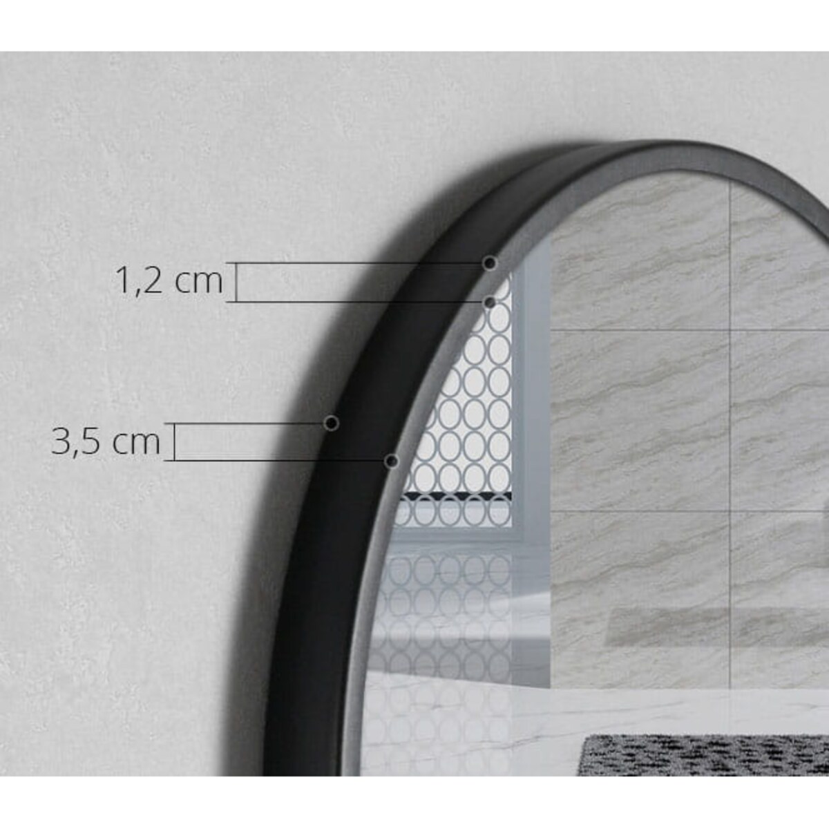 Lustro Z Półką 70 Cm Czarne