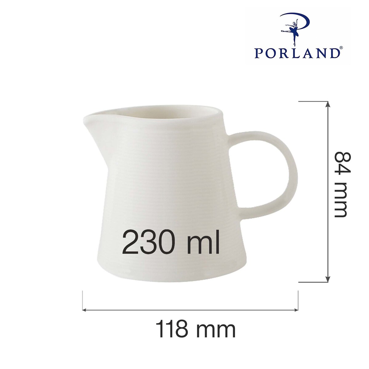 Mlecznik Porland Line 230ml Kremowy, Porcelana
