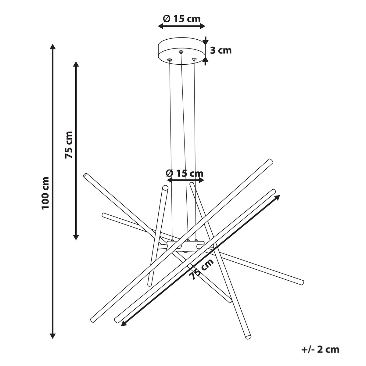 Lampa wisząca LED PALUN Ze ściemniaczem Metal Złoty