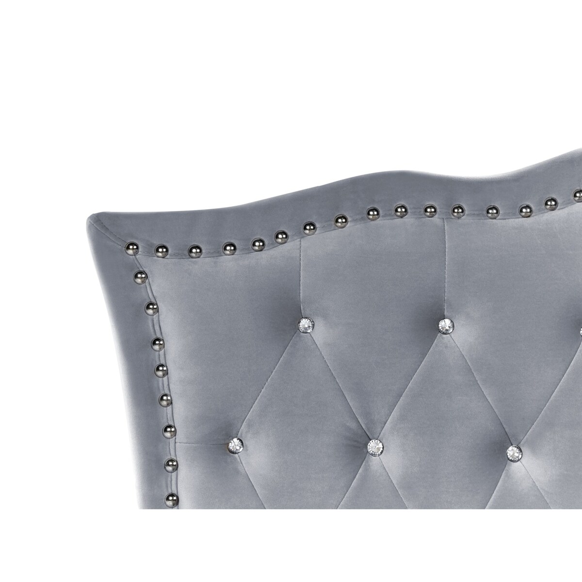 Łóżko welurowe z pojemnikiem 90 x 200 cm szare METZ