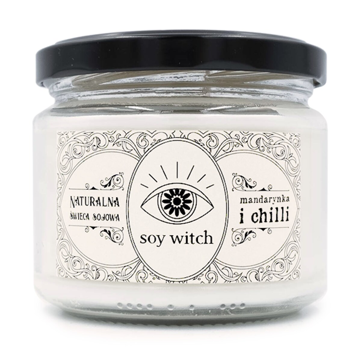 Wegańska Świeczka Świeca Sojowa Zapach mandarynka i Chilli 50H Palenia