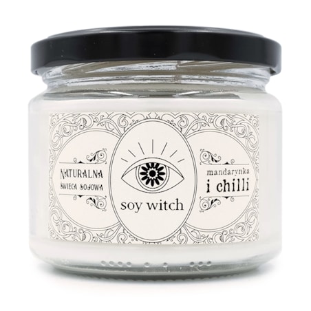 Wegańska Świeczka Świeca Sojowa Zapach mandarynka i Chilli 50H Palenia