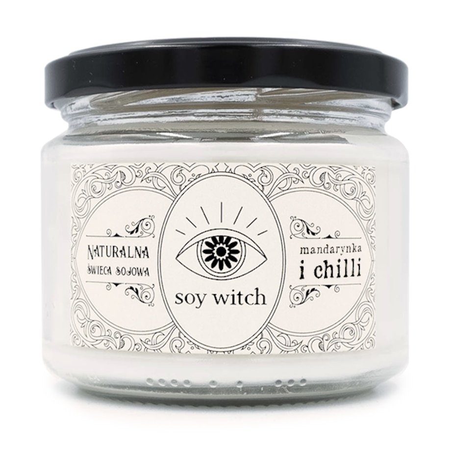 Wegańska Świeczka Świeca Sojowa Zapach mandarynka i Chilli 50H Palenia