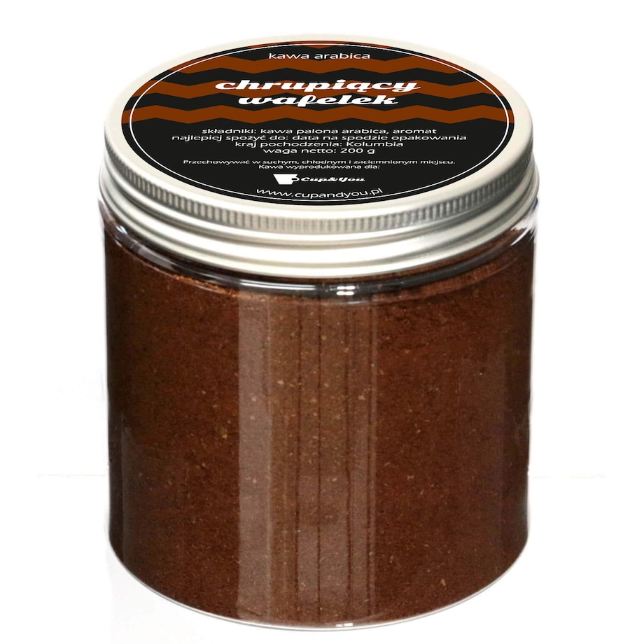Kawa aromatyzowana MIELONA smak CHRUPIĄCY WAFELEK ARABICA PREMIUM 200g na prezent upominek dla kobiety mężczyzny faceta mamy taty żony męża
