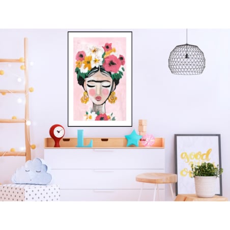 Poster Story, Plakat, Obraz - Frida Kahlo Art na Różowym Tle, wymiary 70 x 100 cm