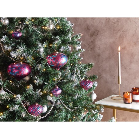 Zestaw 6 bombek szklanych różowy ASTRALE