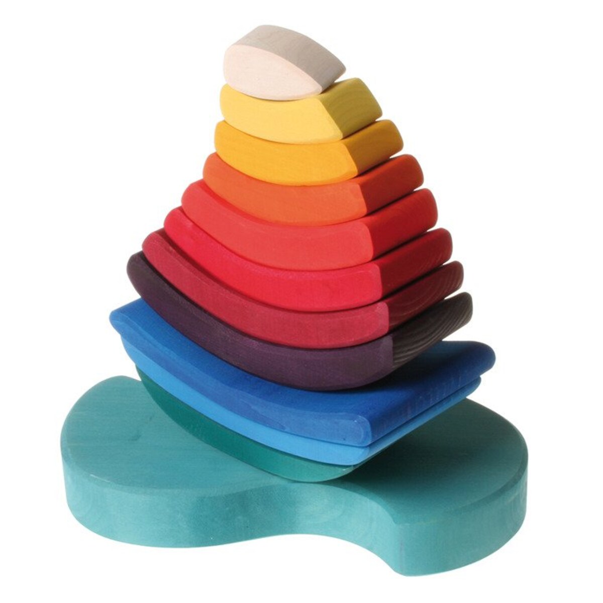 Wieża drewniana dla dzieci Łódka - klocki Grimm's kolorowe 1+