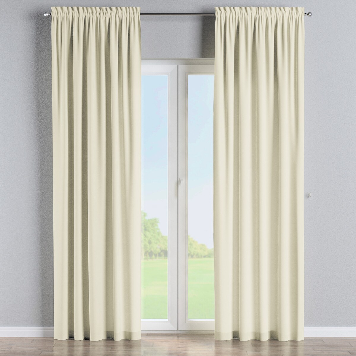 Zasłona na kanale z grzywką 1 szt. 130x245 kremowy