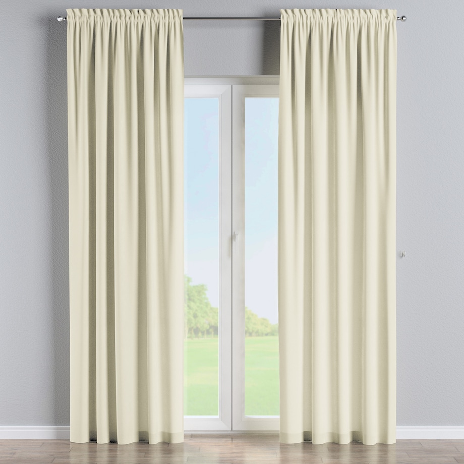 Zasłona na kanale z grzywką 1 szt. 130x245 kremowy