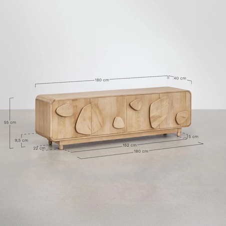 Szafka RTV z drewna mango Joel 180x40 cm