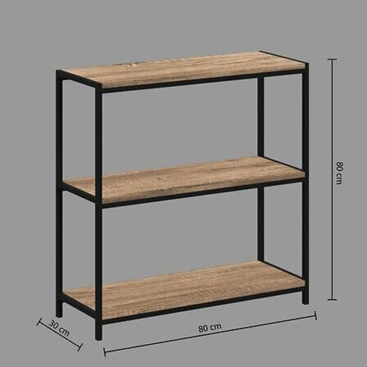 KONSOLA Aliaj 3-POZIOMOWA naturalna 80x30x80 cm