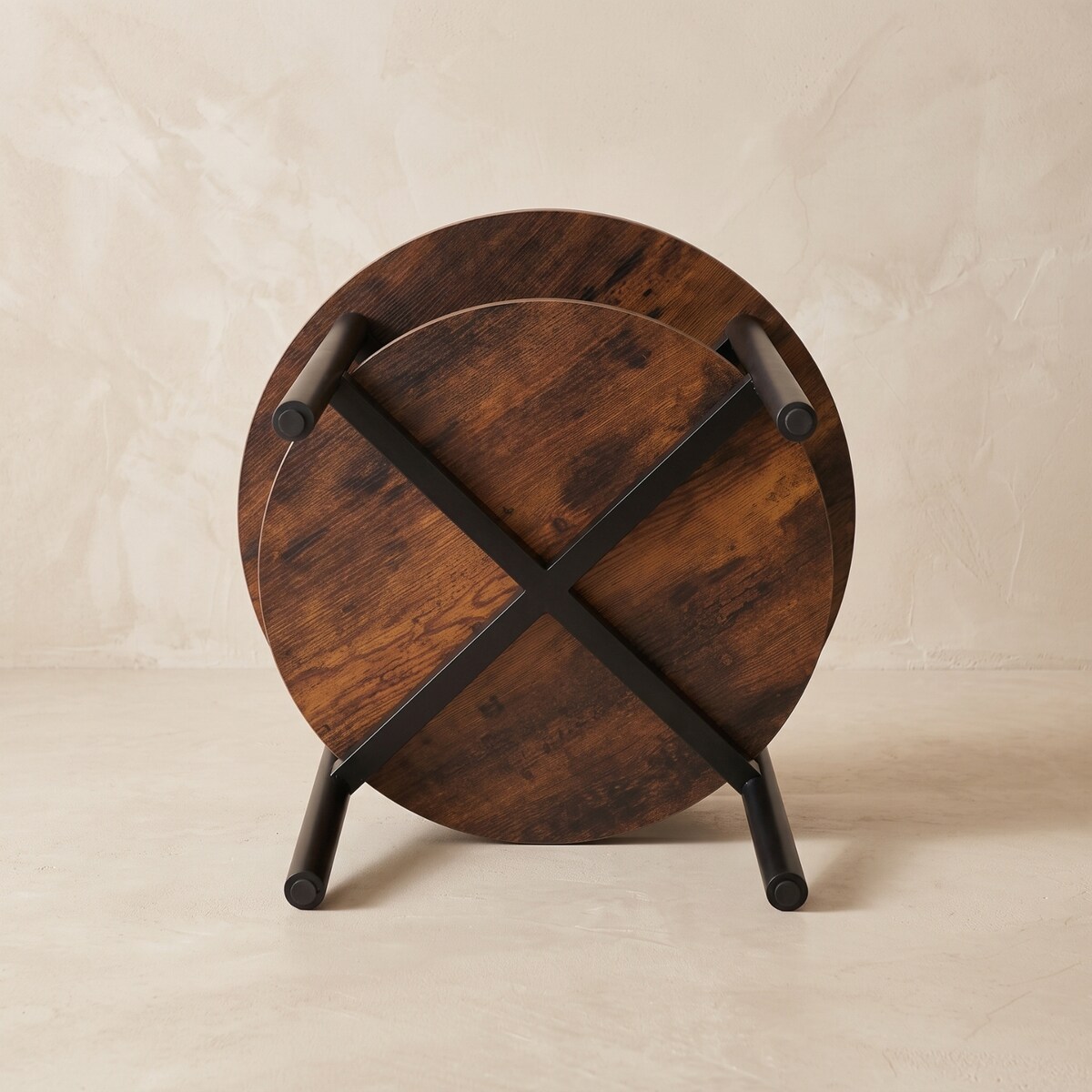 Stolik kawowy okrągły dwupoziomowy, Ø 60 cm x 45 cm